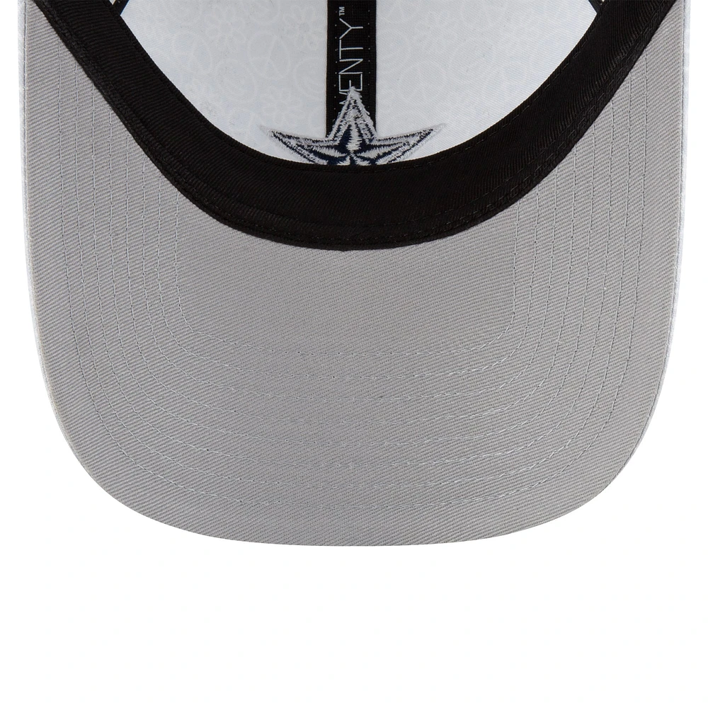 Women's New Era Silver Dallas Cowboys Smiley 9TWENTY Adjustable Hat