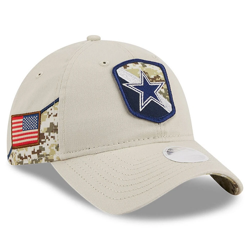 Casquette réglable New Era Stone Dallas Cowboys 2023 Salute To Service 9TWENTY pour femmes