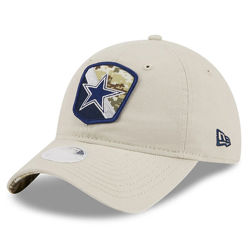 Casquette réglable New Era Stone Dallas Cowboys 2023 Salute To Service 9TWENTY pour femmes