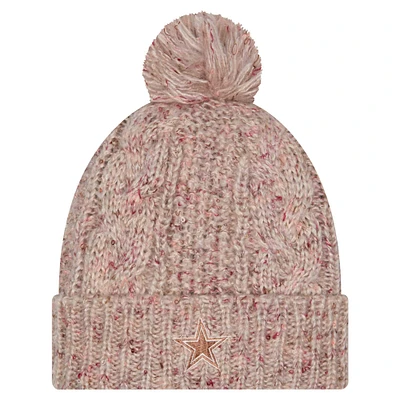 Bonnet tricoté à revers tendance avec pompon pour femme New Era Stone Dallas Cowboys