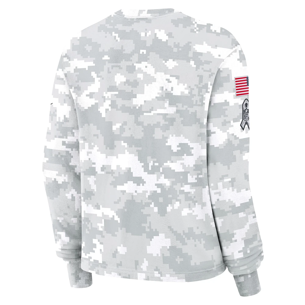 Women's Nike Arctic Camo Dallas Cowboys 2024 Salute To Service Performance Long Sleeve T-Shirt