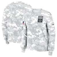 Women's Nike Arctic Camo Dallas Cowboys 2024 Salute To Service Performance Long Sleeve T-Shirt
