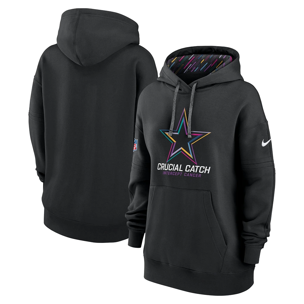 Sweat à capuche Nike noir Dallas Cowboys 2024 NFL Crucial Catch Club pour femme