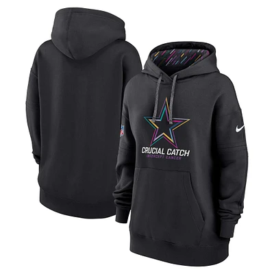 Women's Nike  Black Dallas Cowboys 2024 NFL Crucial Catch Club Pullover Hoodie