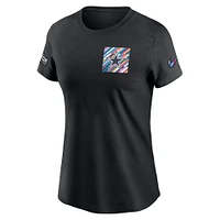 T-shirt Nike noir pour femme Dallas Cowboys Crucial Catch Sideline Tri-Blend