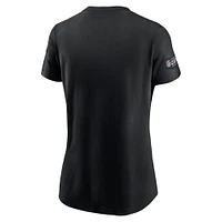 T-shirt Nike noir pour femme Dallas Cowboys Crucial Catch Sideline Tri-Blend