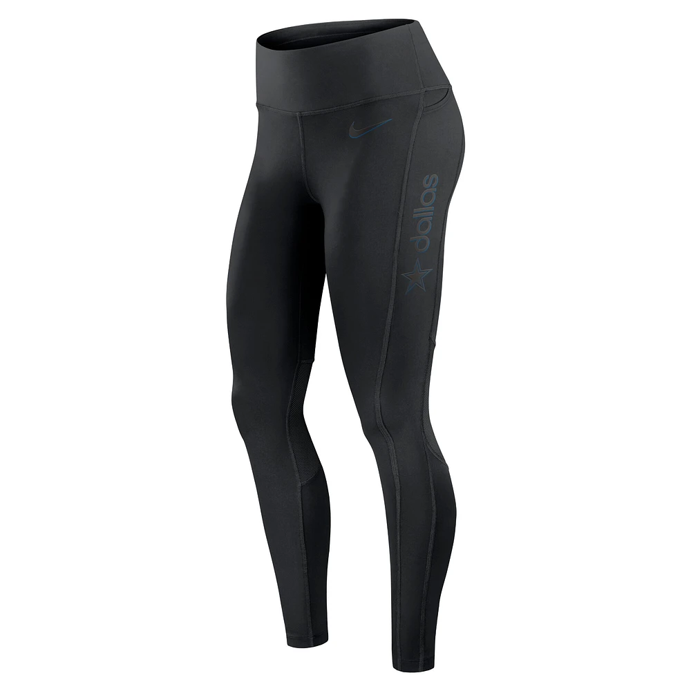 Women's Nike Black Dallas Cowboys Edge Wordmark Performance Leggings