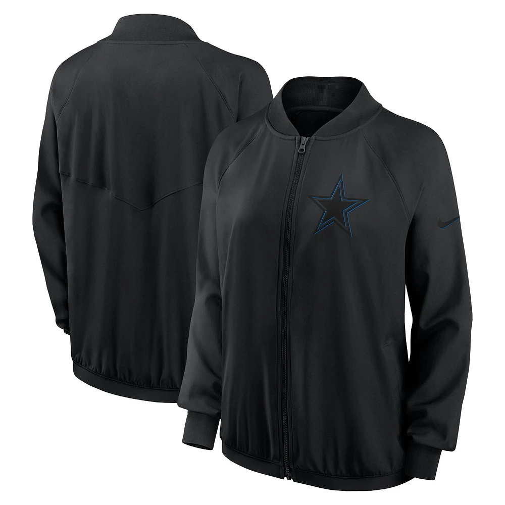 Women's Nike Black Dallas Cowboys Raglan Full-Zip Jacket