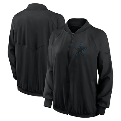 Veste zippée entièrement Nike Dallas Cowboys Raglan noire pour femme