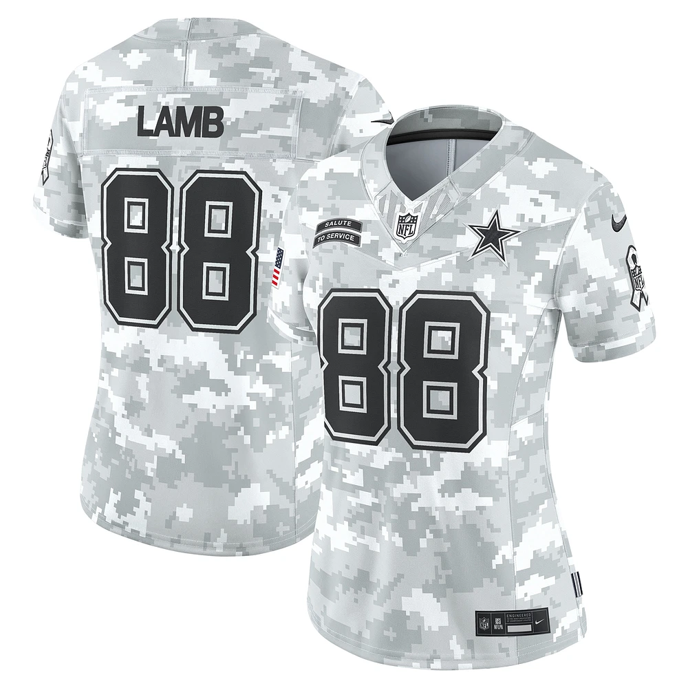 Maillot Nike CeeDee Lamb Arctic Camo Dallas Cowboys 2024 Salute to Service Limited pour femme