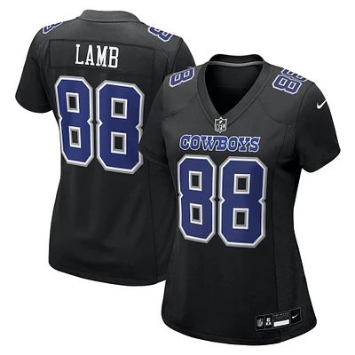 Maillot de jeu tendance Nike CeeDee Lamb Carbon Black Dallas Cowboys pour femme