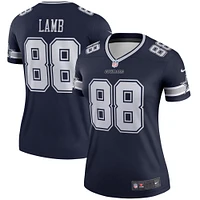 Haut de performance Nike CeeDee Lamb bleu marine pour femme, joueur légendaire des Cowboys Dallas