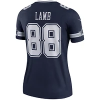 Haut de performance Nike CeeDee Lamb bleu marine pour femme, joueur légendaire des Cowboys Dallas