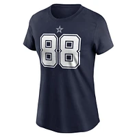 T-shirt avec nom et numéro du joueur des Dallas Cowboys Nike CeeDee Lamb pour femme, bleu marine