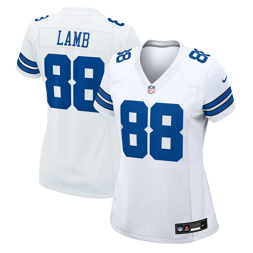 Maillot de match Nike CeeDee Lamb blanc pour femme des Dallas Cowboys