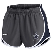 Women's Nike Charcoal Dallas Cowboys Plus Logo Performance Tempo Shorts