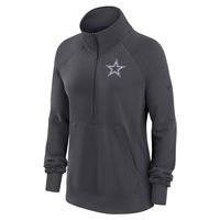 Women's Nike Charcoal Dallas Cowboys Premium Raglan Performance Half-Zip Sweatshirt