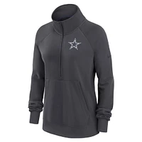 Women's Nike Charcoal Dallas Cowboys Premium Raglan Performance Half-Zip Sweatshirt
