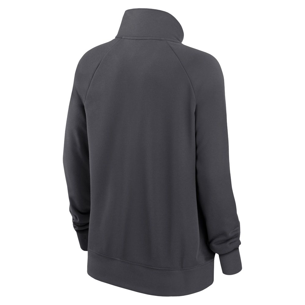 Women's Nike Charcoal Dallas Cowboys Premium Raglan Performance Half-Zip Sweatshirt