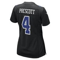 Maillot de jeu tendance Nike Dak Prescott Carbon Black Dallas Cowboys pour femme