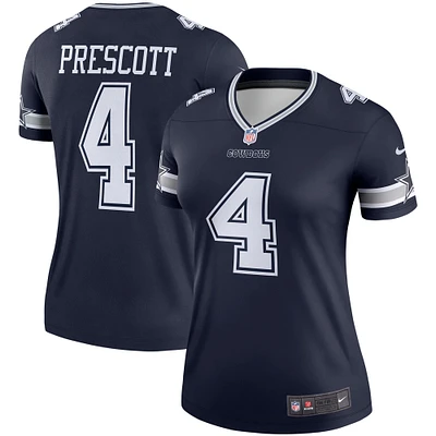 Haut de performance Nike Dak Prescott bleu marine pour femme, joueur légendaire des Cowboys Dallas