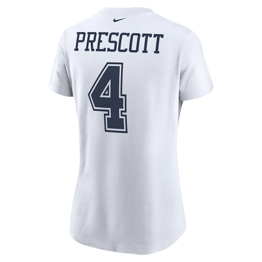 Nike Women's Nike Dak Prescott White Dallas Cowboys Name & Number T-Shirt