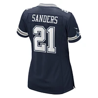 Maillot de jeu Nike Deion Sanders bleu marine pour femme des Dallas Cowboys, joueur retraité l'équipe