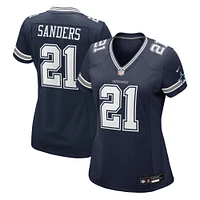 Maillot de jeu Nike Deion Sanders bleu marine pour femme des Dallas Cowboys, joueur retraité l'équipe