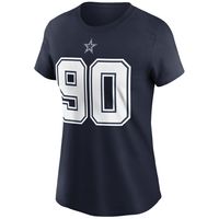 Women's Nike Demarcus Lawrence Navy Dallas Cowboys Name & Number T-Shirt