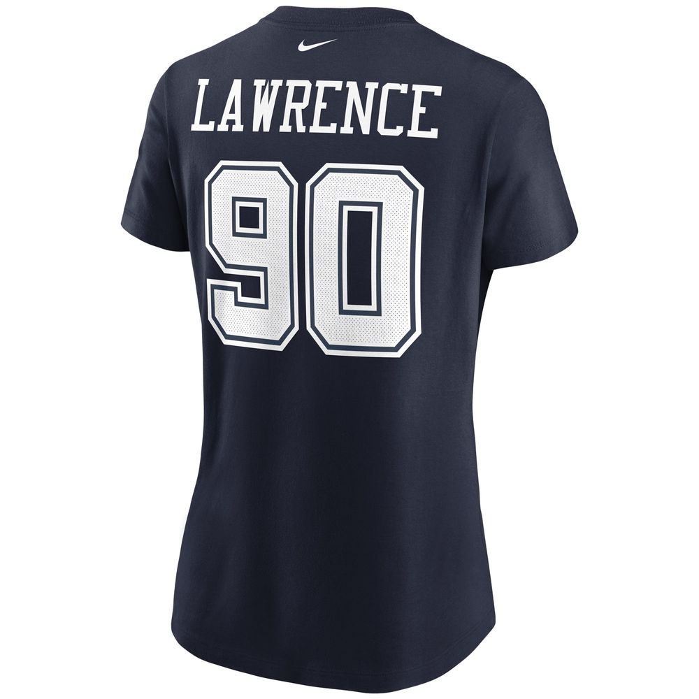 Women's Nike Demarcus Lawrence Navy Dallas Cowboys Name & Number T-Shirt