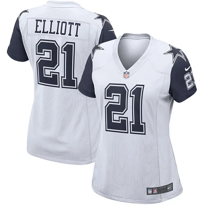 Maillot de match alternatif des Cowboys Dallas Nike Ezekiel Elliott pour femme, blanc