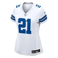 Maillot de match l'équipe Nike Ezekiel Elliott des Dallas Cowboys pour femme, blanc