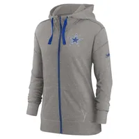 Women's Heather Charcoal Dallas Cowboys Plus Size Fleece Full-Zip Hoodie  Jacket