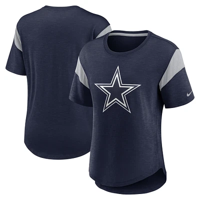 Haut tendance Nike bleu marine chiné Dallas Cowboys avec logo principal pour femme