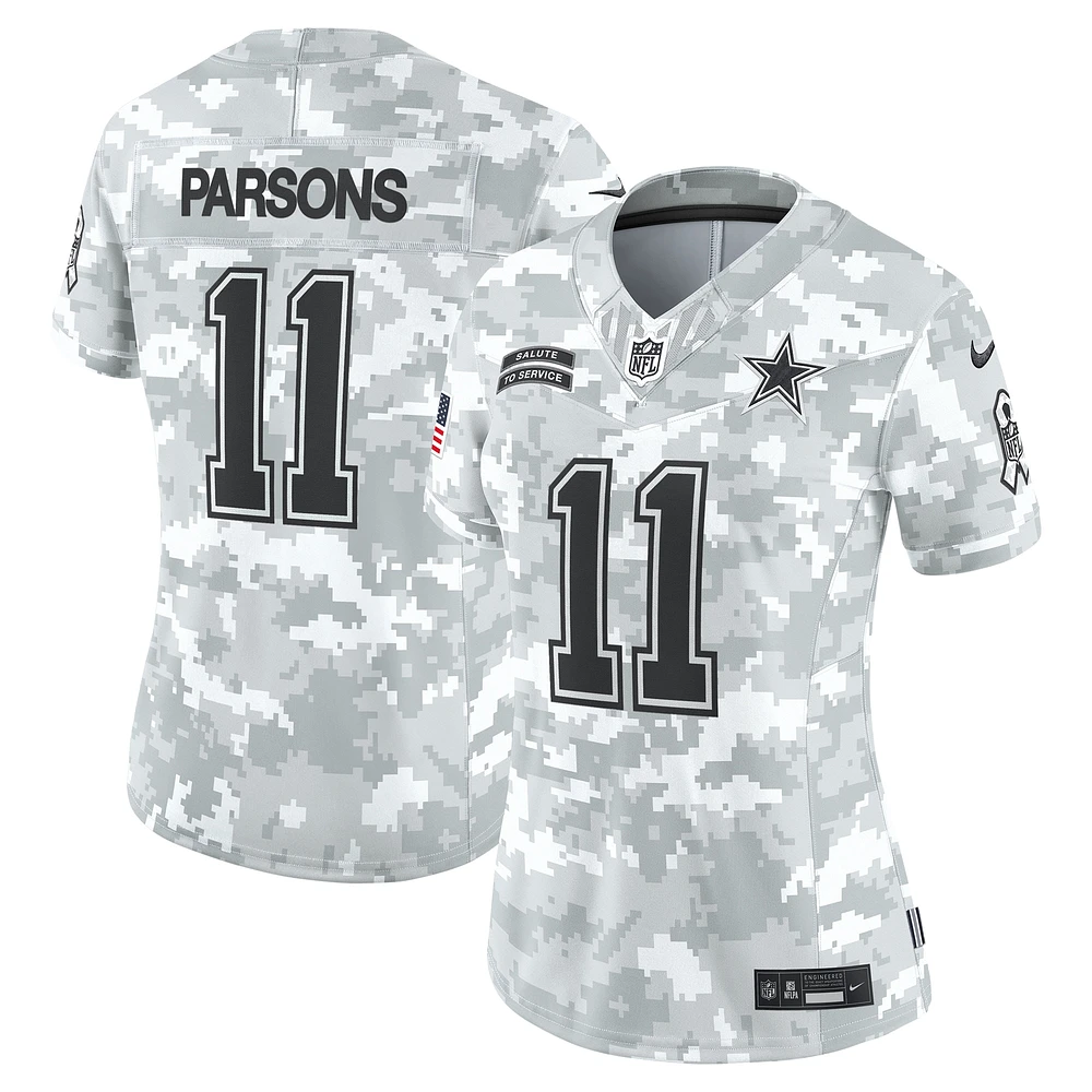 Maillot Nike Micah Parsons Arctic Camo Dallas Cowboys 2024 Salute to Service Limited pour femme