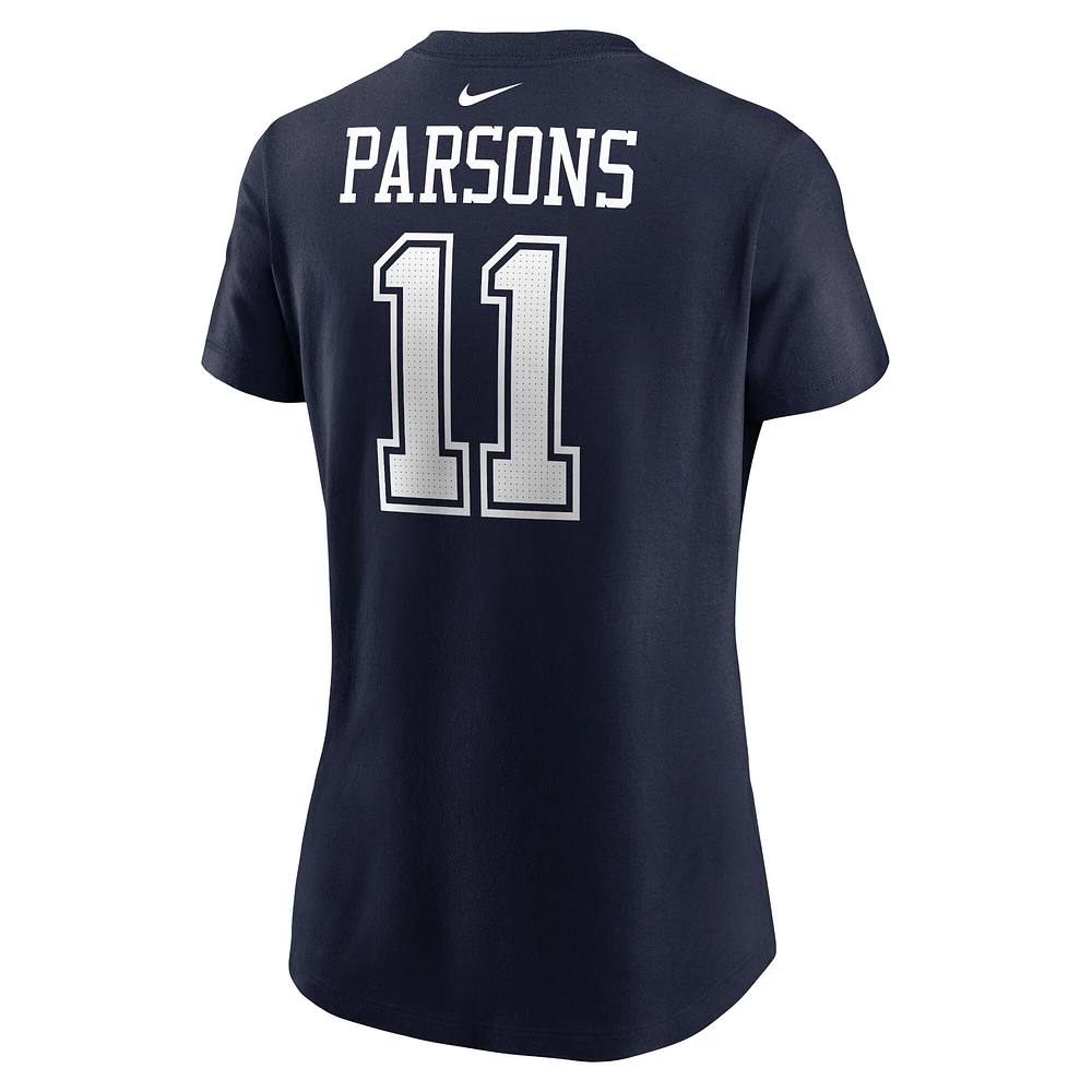 Women's Nike Micah Parsons Navy Dallas Cowboys Player Name & Number T-Shirt