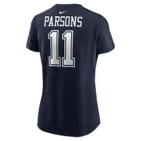 T-shirt avec nom et numéro de joueur des Dallas Cowboys Nike Micah Parsons pour femme bleu marine