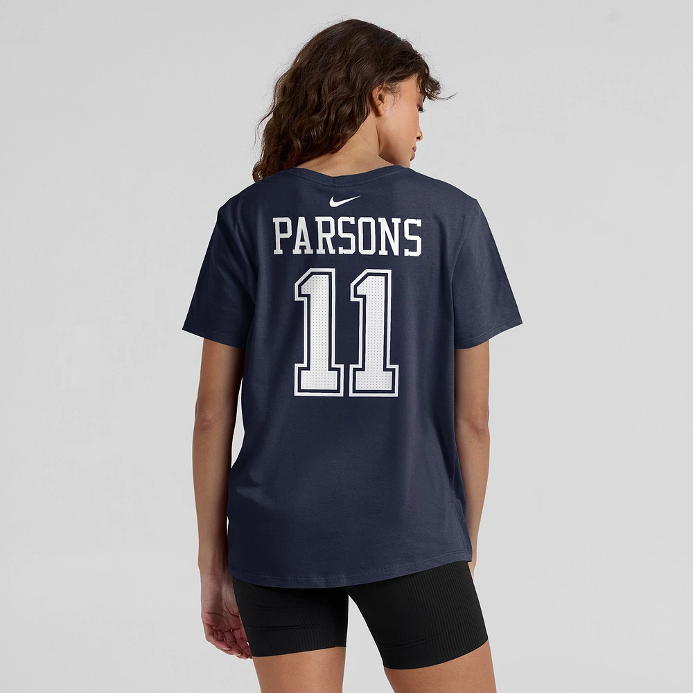 T-shirt avec nom et numéro de joueur des Dallas Cowboys Nike Micah Parsons pour femme bleu marine