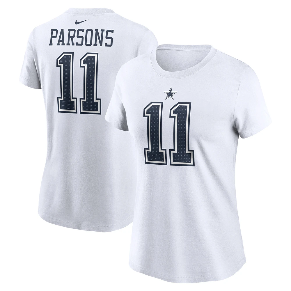 T-shirt avec nom et numéro du joueur Dallas Cowboys Nike Micah Parsons pour femme, blanc