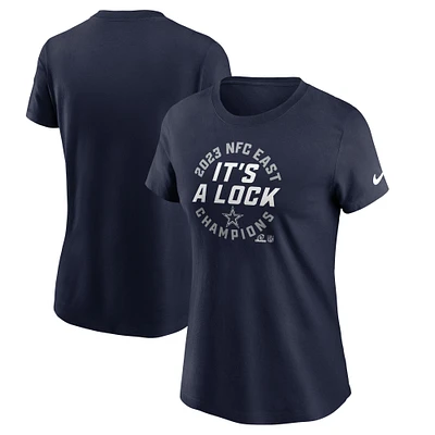 Women's Nike  Navy Dallas Cowboys 2023 NFC East Division Champions Locker Room Trophy Collection T-Shirt