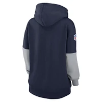 Women's Nike Navy Dallas Cowboys 2024 Sideline Essential Fleece Pullover Hoodie