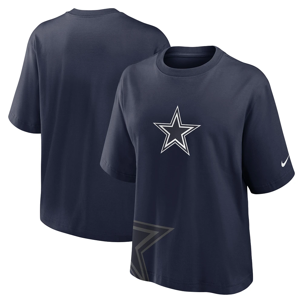 T-shirt carré Nike pour femmes, bleu marine, Dallas Cowboys