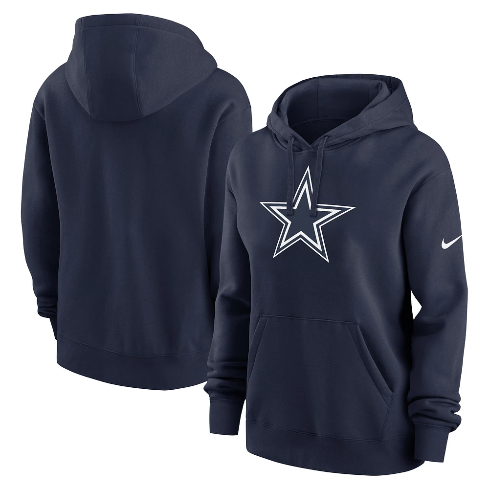 Women's Nike Navy Dallas Cowboys Club Fleece Pullover Hoodie