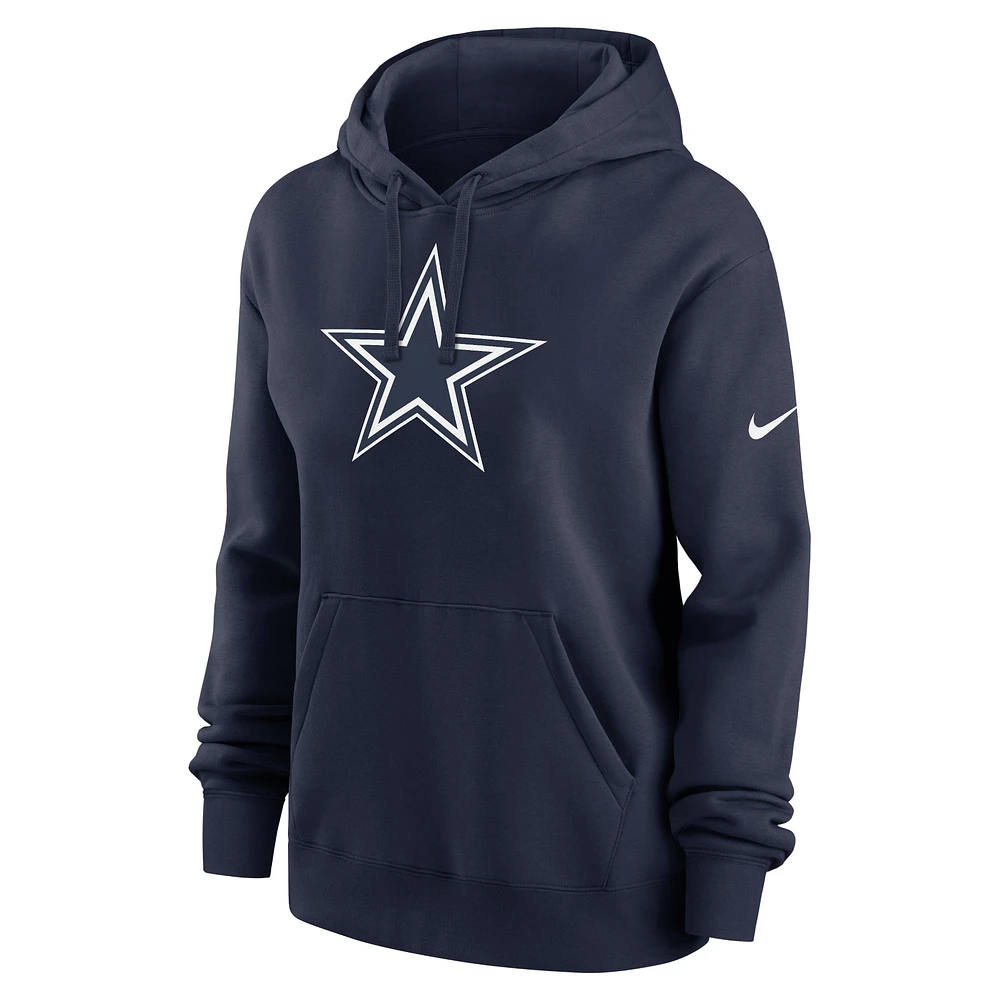 Women's Nike  Navy Dallas Cowboys Club Fleece Pullover Hoodie