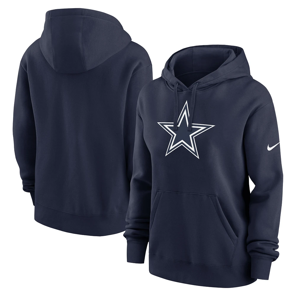 Women's Nike  Navy Dallas Cowboys Club Fleece Pullover Hoodie