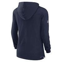 T-shirt à capuche manches longues Nike Dallas Cowboys Sideline Performance pour femme, bleu marine