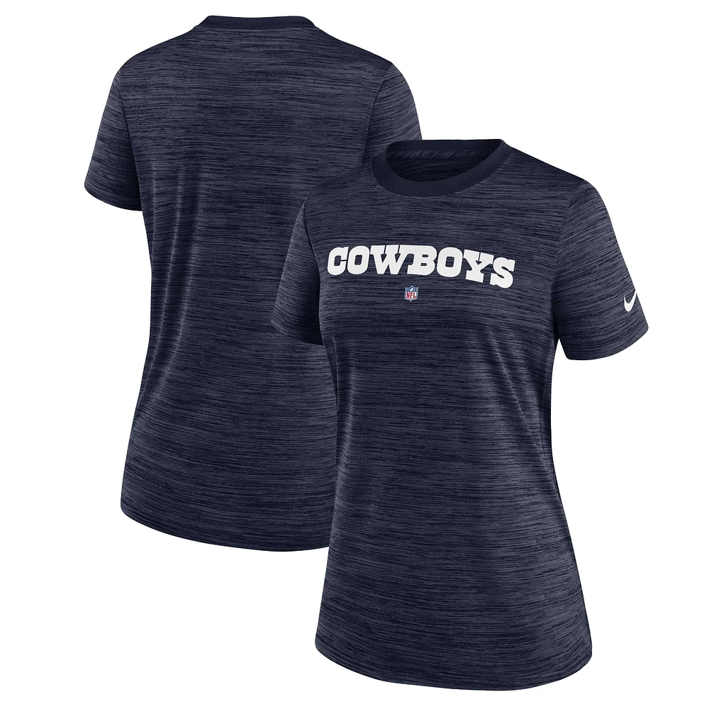 Women's Nike  Navy Dallas Cowboys Sideline Performance T-Shirt