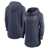 Women's Nike Navy Dallas Cowboys Statement Funnel Neck Raglan - Pullover Hoodie