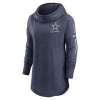 Women's Nike Navy Dallas Cowboys Statement Funnel Neck Raglan - Pullover Hoodie