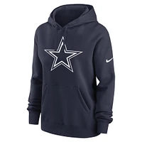 Women's Nike Navy Dallas Cowboys Team Logo Club Fleece Pullover Hoodie